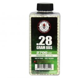 BILLES 0.28G TRACANTES VERTES EN BOUTEILLE DE 2700 "G&G ARMAMENT"