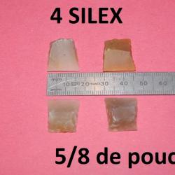 lot de 4 silex blonds 5/8 de pouce - VENDU PAR JEPERCUTE (D24C299)