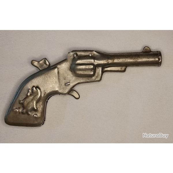 Pistolet jouet  bouchon en tle vintage 50/60 n3