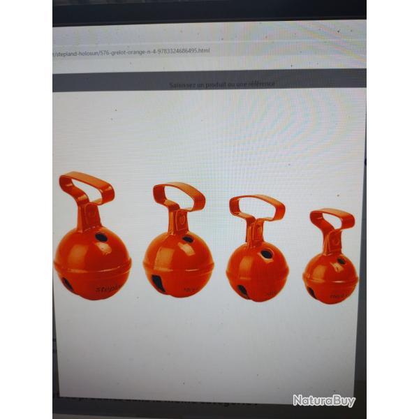 Grelot orange numro 4 2.7cm