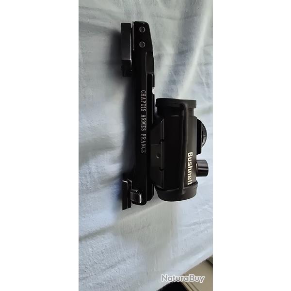 Rail pivotant avec embase et vis chapuis armes france +point rouge bushnell trs-25