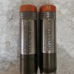 Choke browning invector + cal 20 titanium neuf x 2 : 1/4 et 1/2