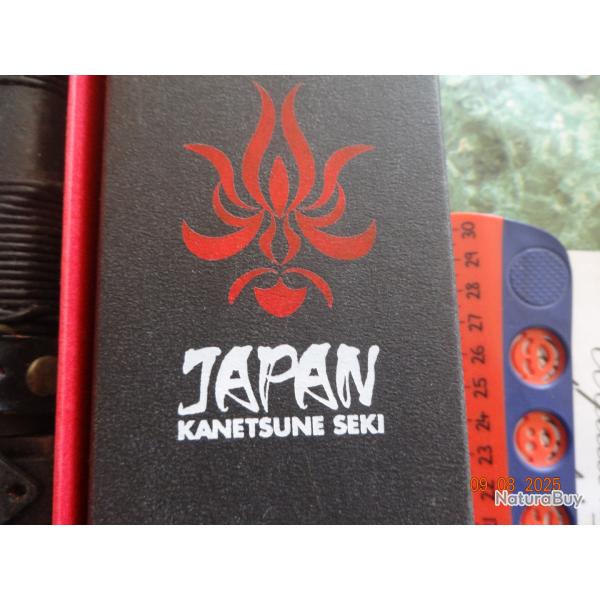 1 COUTEAU DROIT GRAND KANETSUNE SEKI JAPONAIS JAPON MILITAIRE CUISINE CHASSE RANDONNEE SURVIE SIGNEE