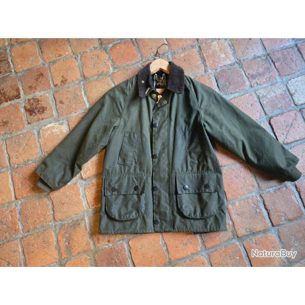 Barbour veste cire Bdale enfants 10 ans vert