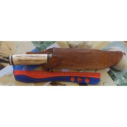 COUTEAU BOWIE CASE USA AMERIQUE CHASSE CAMP MILITAIRE SERPENT LEZARD 1838 CERF SURVIE