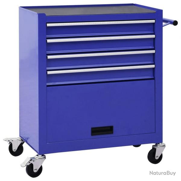 Chariot  outils avec 4 tiroirs Acier Bleu