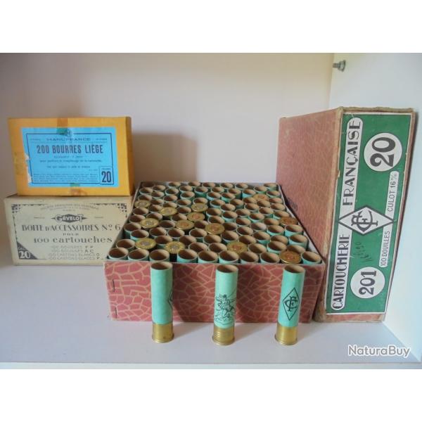 LOT DE CHARGEMENT COLLECTOR CAL.20 ANCIEN MANUFRANCE , GEVELOT ,CARTOUCHERIE FRANCAISE