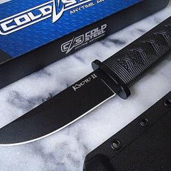 Couteau Tactical Cold Steel Kyoto II Black Lame Acier 8Cr13MoV Black Manche Kray-Ex Etui Secure-Ex