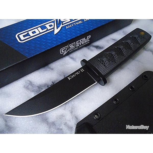 Couteau Tactical Cold Steel Kyoto II Black Lame Acier 8Cr13MoV Black Manche Kray-Ex Etui Secure-Ex