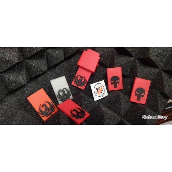 RUGER RPR -  Flag mag Drapeau de scurit ROUGE avec logo RUGER ou PUNISHER au choix