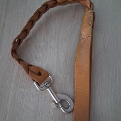 laisse courte cuir tressé