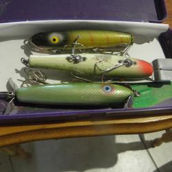 3 Leurres de pêche vintage Shakespeare ? pour le brochet