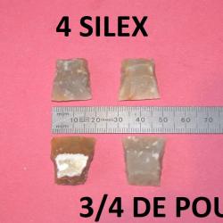 lot de 4 silex blonds 3/4 DE POUCE - VENDU PAR JEPERCUTE (D24C171)