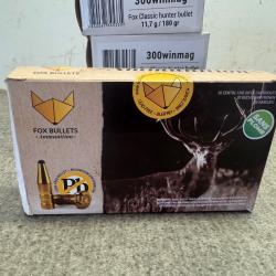 LOT DE 5 BOITES FOX BULLETS CALIBRE 300 WIN MAG - 1 sans prix de réserve