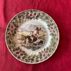 Assiette anglaise de décoration pointers à l'arrêt, pas de prix de réserve