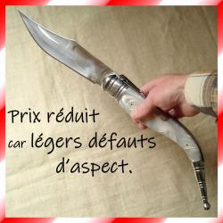 NAVAJA (couteau pliant géant) Inox - Lame 22,5 cm - Manche imitation nacre [défauts]