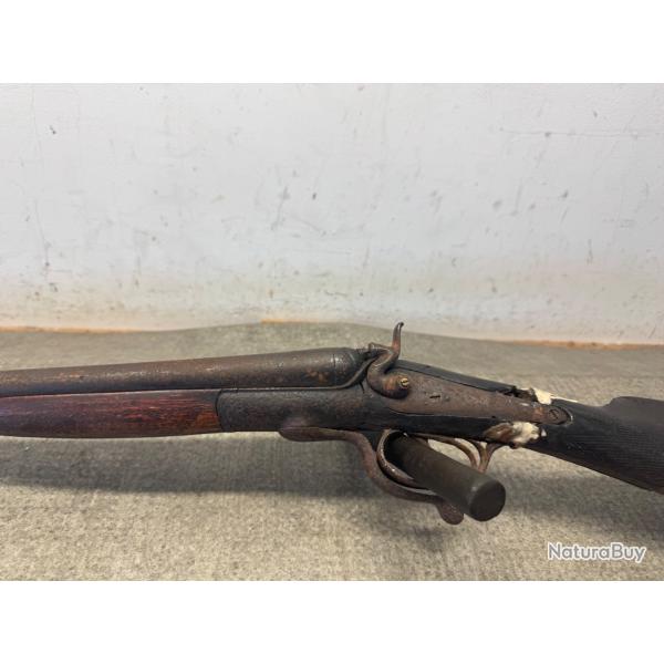 FUSIL JUXTAPOSE A CHIENS EXTERIEURS CALIBRE 16 EN D2 POUR PIECES  - 1 sans prix de rserve