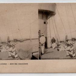 CPA - Marine  Militaire  - Pendant le combat - Abri des canonniers - N&deg;4051