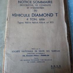 Notice du véhicule DIAMOND T