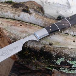 Beau Rasoir Coupe Choux Lame Acier Carbone Manche Corne Fabrication Artisanale Lockback