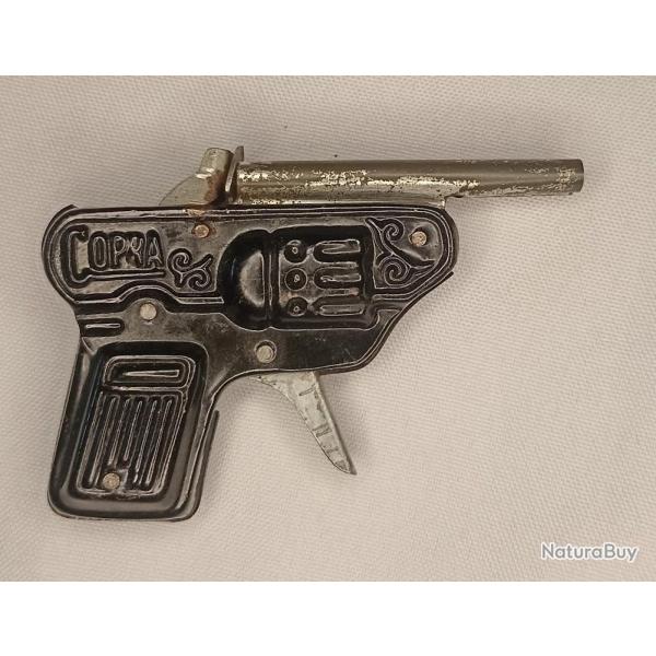 Pistolet jouet  amorce COPRA en tle vintage 60/70 n6