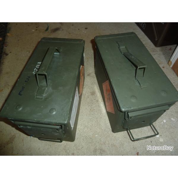 boite metal - caisse  munition - lot de x2