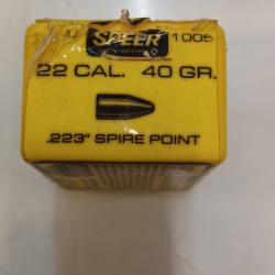 Ogives speer diametre 0.223 spire point 40gr