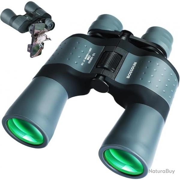 Jumelles HD Zoom 10-30x50 tanches Optique FMC BAK7 Chasse Observation Concerts Activits Plein Air