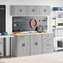 Armoires de garage 6 pcs sonoma gris bois d'ingénierie