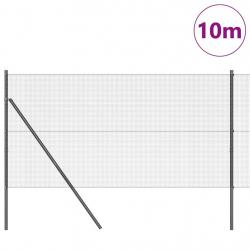 Set de poteaux de clôture gris Ensemble de 2 Gris Métal 10 x 1 m
