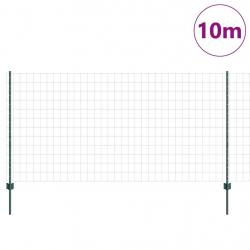 Clôture Euro avec 5 poteaux U verte 1.2x10 m en acier