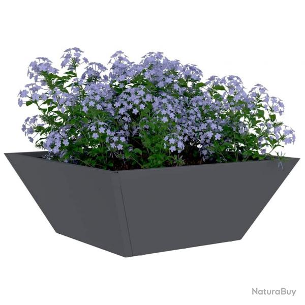 Ensemble de 5 jardinires de jardin en anthracite 40x40x15 cm en acier.
