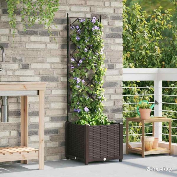 Jardinire avec Treillis Marron 40x40x143 cm