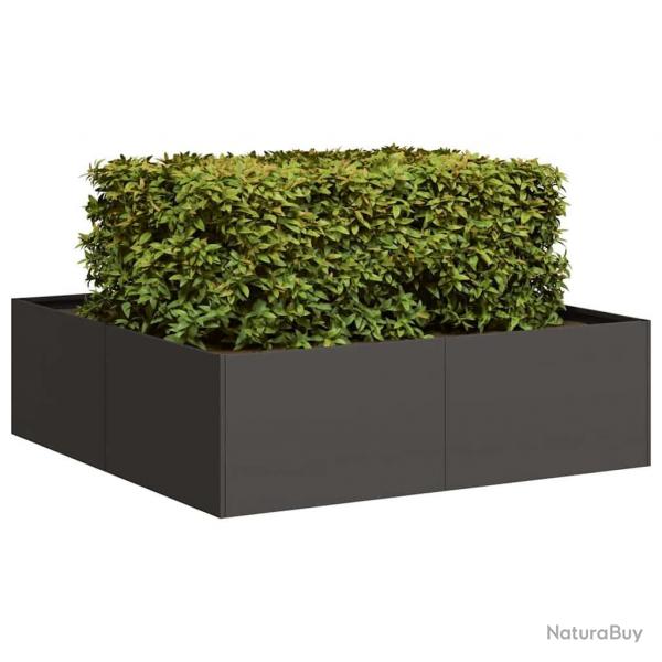Jardinire noir 100x100x30 cm acier