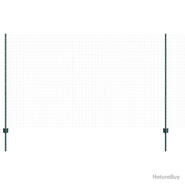 Poteaux de clture , 5 pcs, U-Channel, vert, 140 cm en acier.