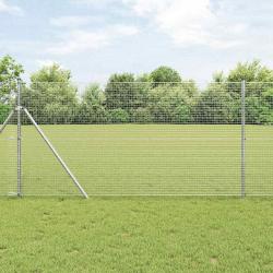 Set de poteaux de clôture 2 unités Acier galvanisé 10 x 1 m