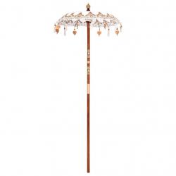 Parasol balinais Autre Crème x 260 cm Coton et bois massif