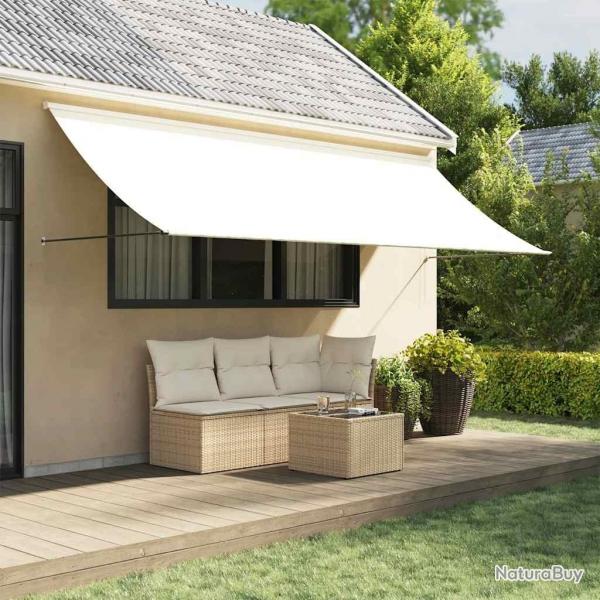 Auvent rtractable crme 350x150 m tissu et acier