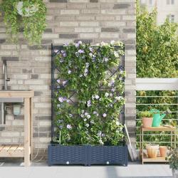 Jardinières de jardin 1 pc Gris 80 x 40 x 126 cm Plastique