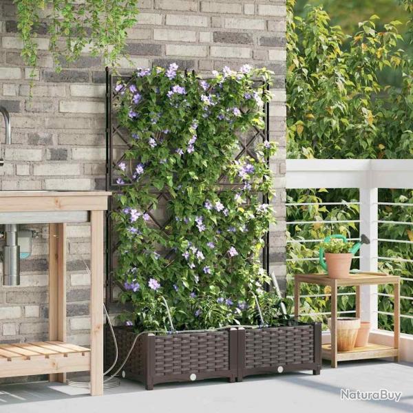 Jardinires de jardin 1 pc Marron 80 x 40 x 126 cm Plastique