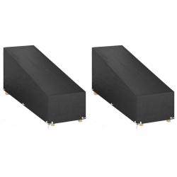 Housses pour chaise longue 2 pcs 12 oeillets 200x65x35/60 cm PE