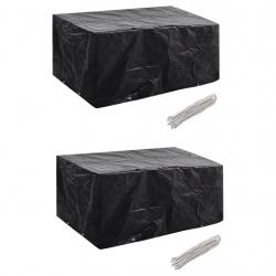 Housses de salon de jardin 2 pcs Rotin 8 oeillets 180 x 140 cm