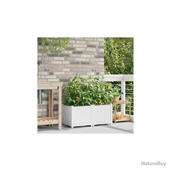 Jardinires de jardin 1 pc Blanc 80 x 40 x 37.5 cm Plastique