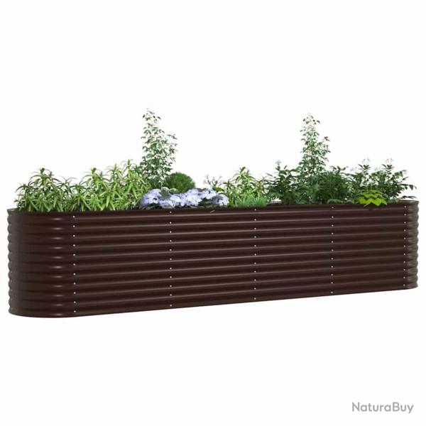 Bac surlev marron 400x80x81 cm en acier galvanis