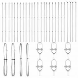 Poteaux de clôture 26 pièces Ø32 mm 200 cm en acier galva