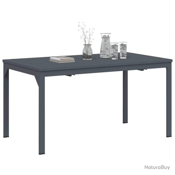 Table de jardin Gris fonc 180 x 80 x 76 cm Aluminium