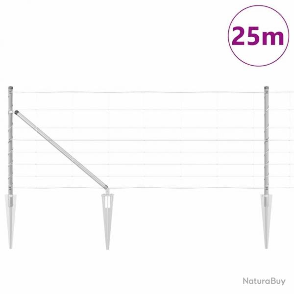 Clture 0,8 x 25 m en acier galvanis