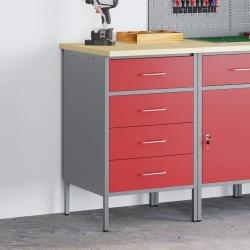 Armoire de Travail Rouge 50x55x85 cm Acier