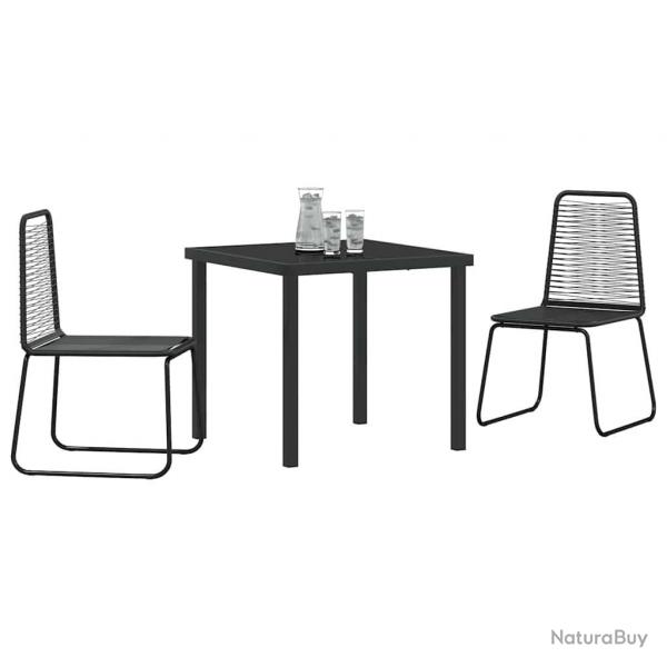 Chaises Extrieures Noires 3 pcs Noir 80 x 80 x 73 cm