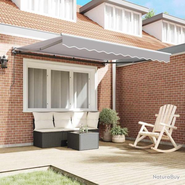 Auvent Rtractable Gris clair 300x250 cm Polyester